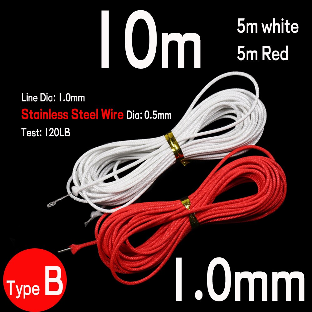 Kylebooker 5 Meter 22# 1,2 mm PE flettet fiskeline Super stærk fletteline fr Jig Krog Leader Connecting Spear Dykning Fisketov / Snor