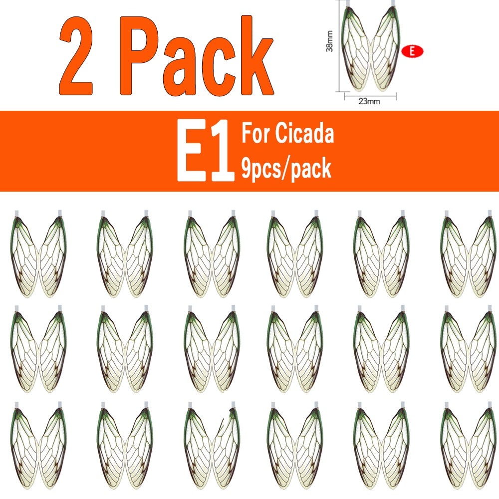 Kylebooker 2 Packs Realistic Fly Wing Pre-cut Fly Tying Insect Wings Synthetic Stonefly Mayfly Bottle fly Trout Lure Tying Materials