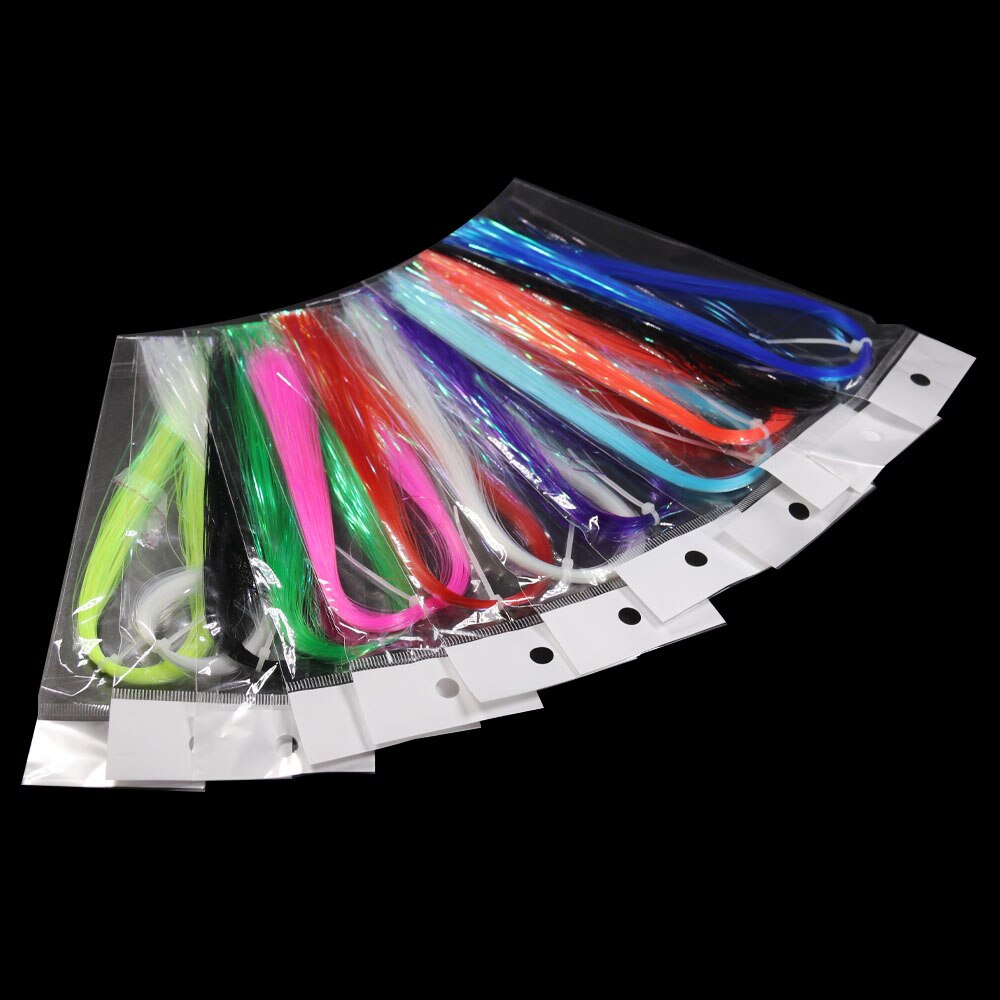 Kylebooker [8 paquetes] 0,5 mm UV Flat Disco Pearl Sparkle Flash Crystal Tinsel Material para atado de moscas Streamer de agua salada Cebo Señuelo para peces DIY Rosa