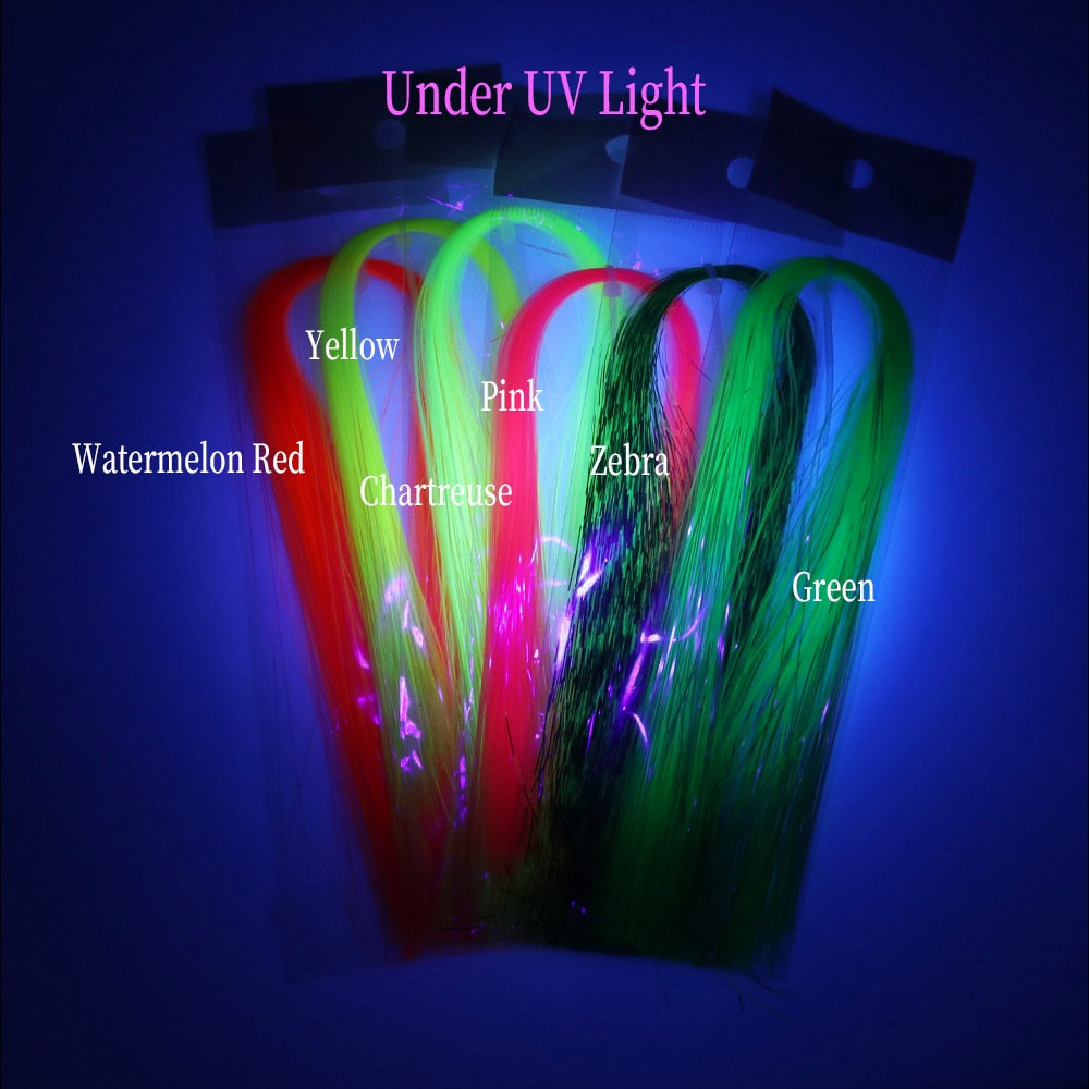 Kylebooker [8paks] 0,5 mm UV Flat Disco Pearl Sparkle Flash Crystal Tinsel Vliegbindmateriaal Zoutwater Streamer Aas Vis Lokken DIY Roze