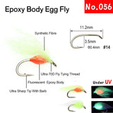 Kylebooker 12 stuks Messing Beadhead Forel Egg Fly Crystal glo Ball Bug Fishing Egg Flies Zalmforel Vliegaas Kunstaas Visgerei