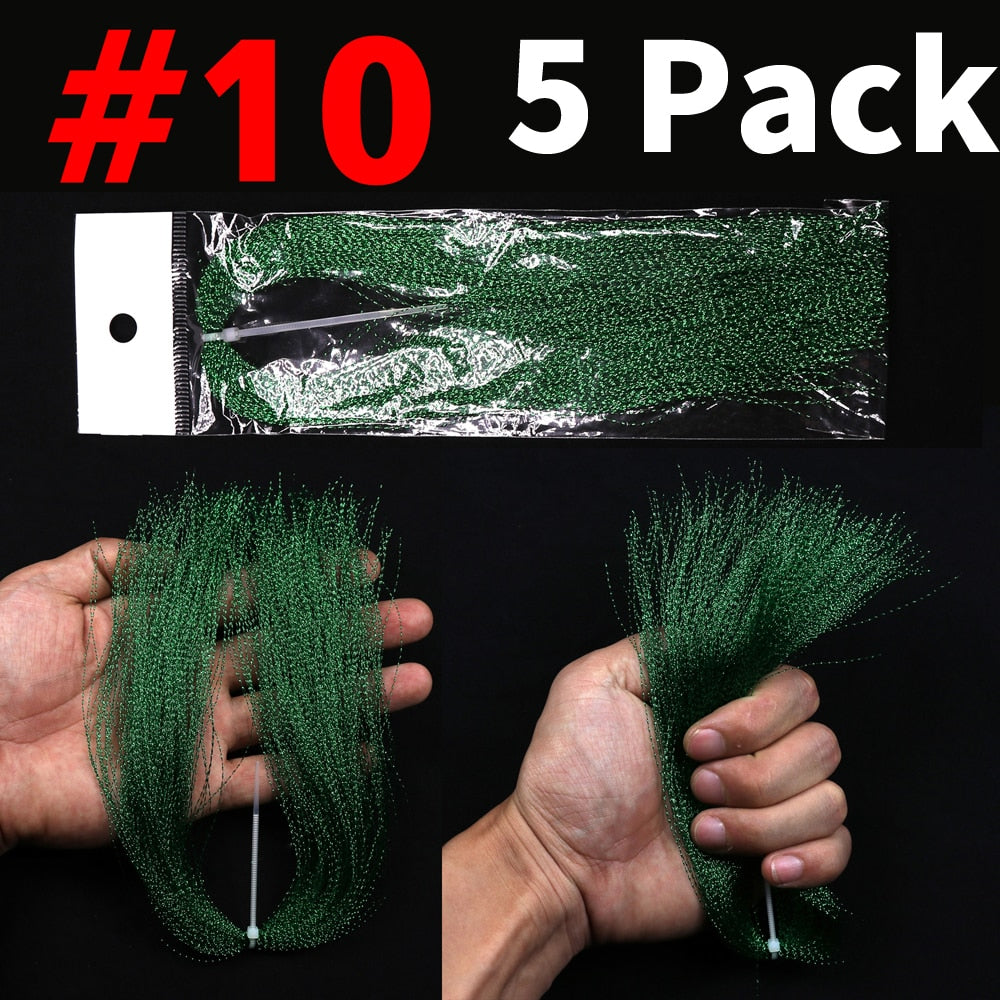 Kylebooker 5 pakker Flashabou Holografisk Tinsel Fluefiskeri Binding Krystal Flash String Jig Krog Lure Fremstilling Fiskemateriale Pink