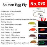 Kylebooker 12pcs Brass Beadhead Trout Egg Fly Crystal glo Ball Bug Fishing Egg Flies Salmon Trout Fly Lures Fishing Lures Tackle