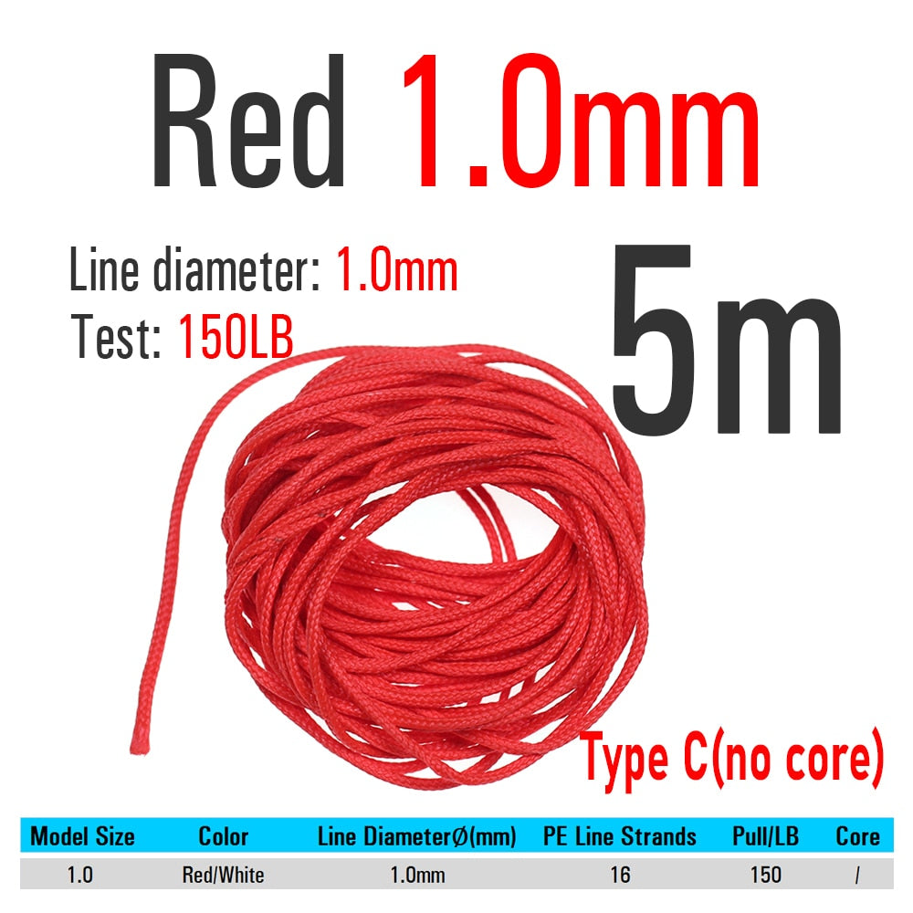 Kylebooker 5 Meter 22#1.2mm PE Braided Fishing Line Super Strong Braid Line fr Jig Hook Leader Connecting Spear Diving Fishing Rope / Cord 5m red Kylebooker 5 Meter 22#1.2mm PE Braided Fishing Line Super Strong Braid Line fr Jig Hook Leader Connecting Spear Diving Fishing Rope / Cord 5m red