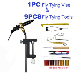 Kylebooker Rotary Fly Tying Vise Tools Brass C-clamp Rotating Hook Tool Steel Whip finisher Bobbin Thread Holder Basic Fly Hook Tool
