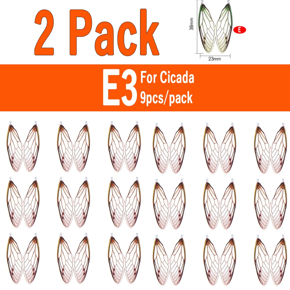 Kylebooker 2 Packs Realistic Fly Wing Pre-cut Fly Tying Insect Wings Synthetic Stonefly Mayfly Bottle fly Trout Lure Tying Materials