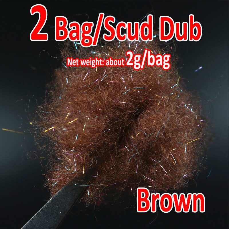 Kylebooker 2 sacos voar amarrando gelo dub scud dub para ninfa scuds asa de gelo fibra tórax material flash brilho adicionando material de mistura