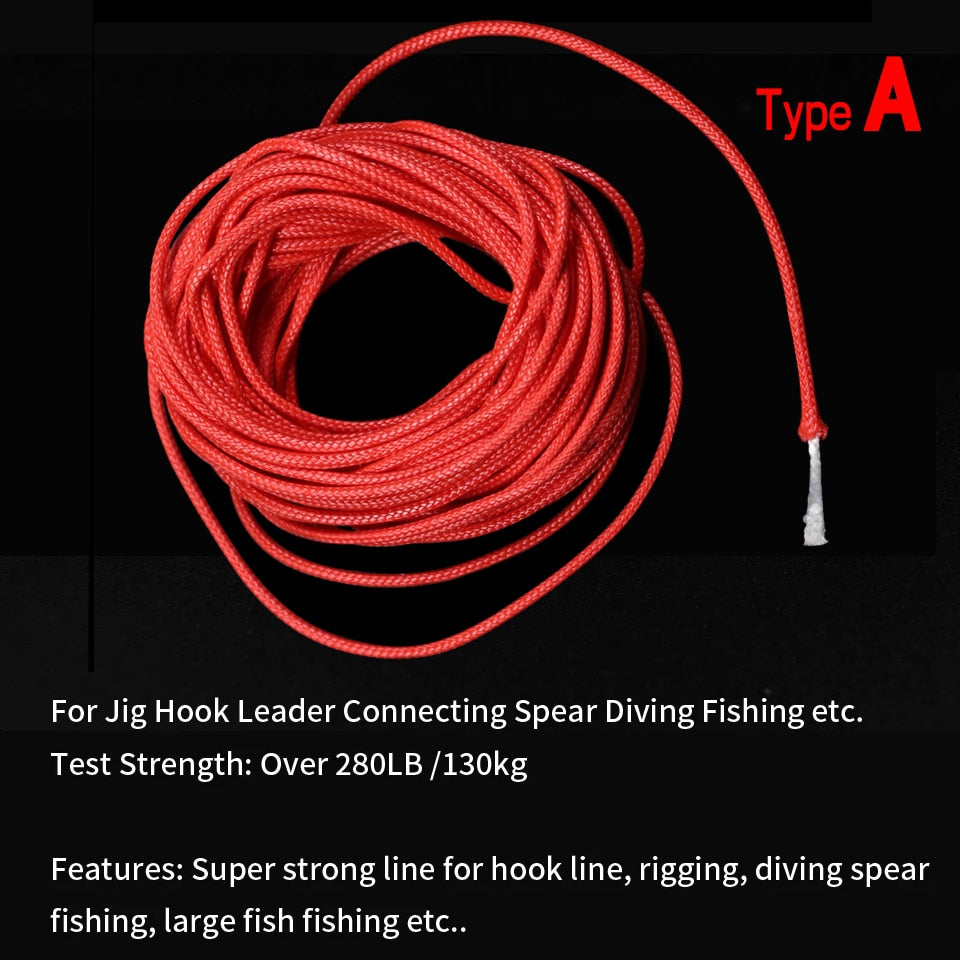 Kylebooker 5 metri 22# 1.2mm PE lenza intrecciata Super forte linea treccia fr Jig Hook Leader collegamento lancia subacquea corda da pesca/cavo