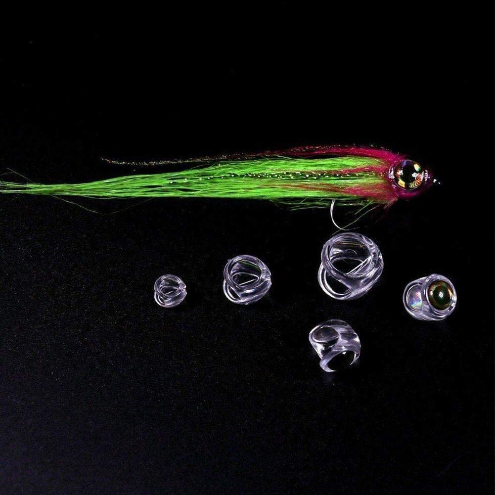 Kylebooker 10pcs Fly Tying Fish Skull Head for Streamer Flies 4mm/6mm/8mm Material Lure Tying Bait Making Fishing Fly with Eyes Bait