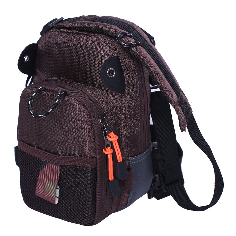 Kylebooker Small Fly Fishing Chest Bag Lightweight Waist Pack, Size: 8.5 x 5.1, Brown