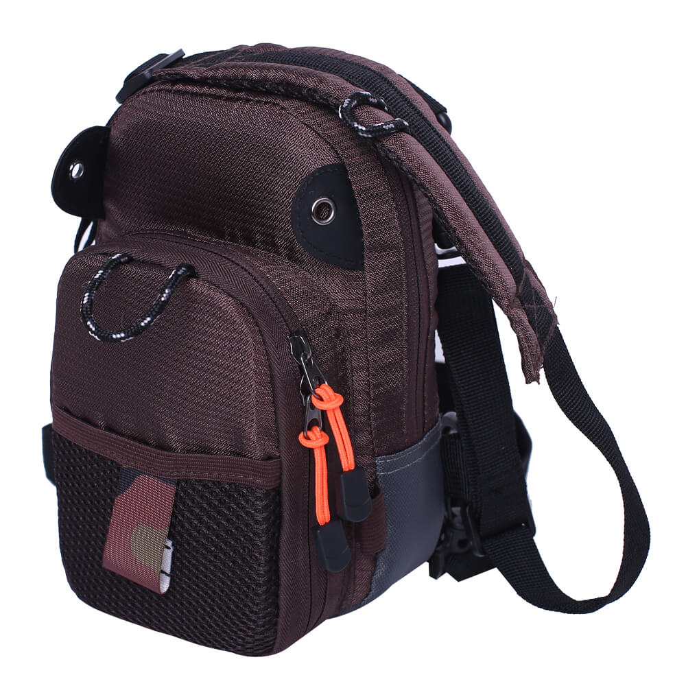 Kylebooker Small Fly Fishing Chest Bag Lightweight Waist Pack SL01 Brown