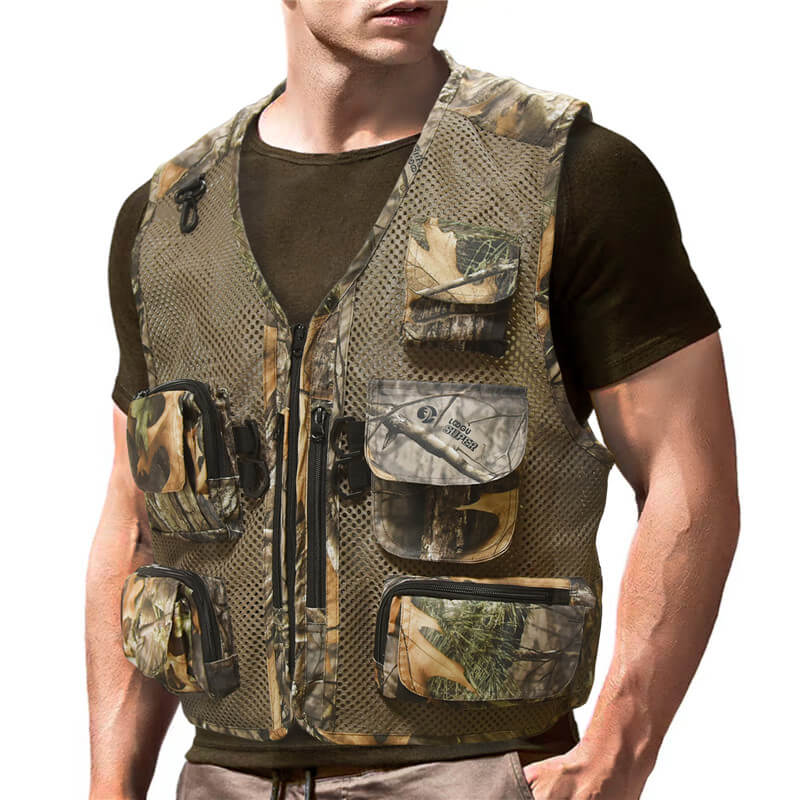 Kylebooker Versatile Men's Fishing Hunting Vest Mesh Back Utility Vest for Outdoor Activities FV04 L