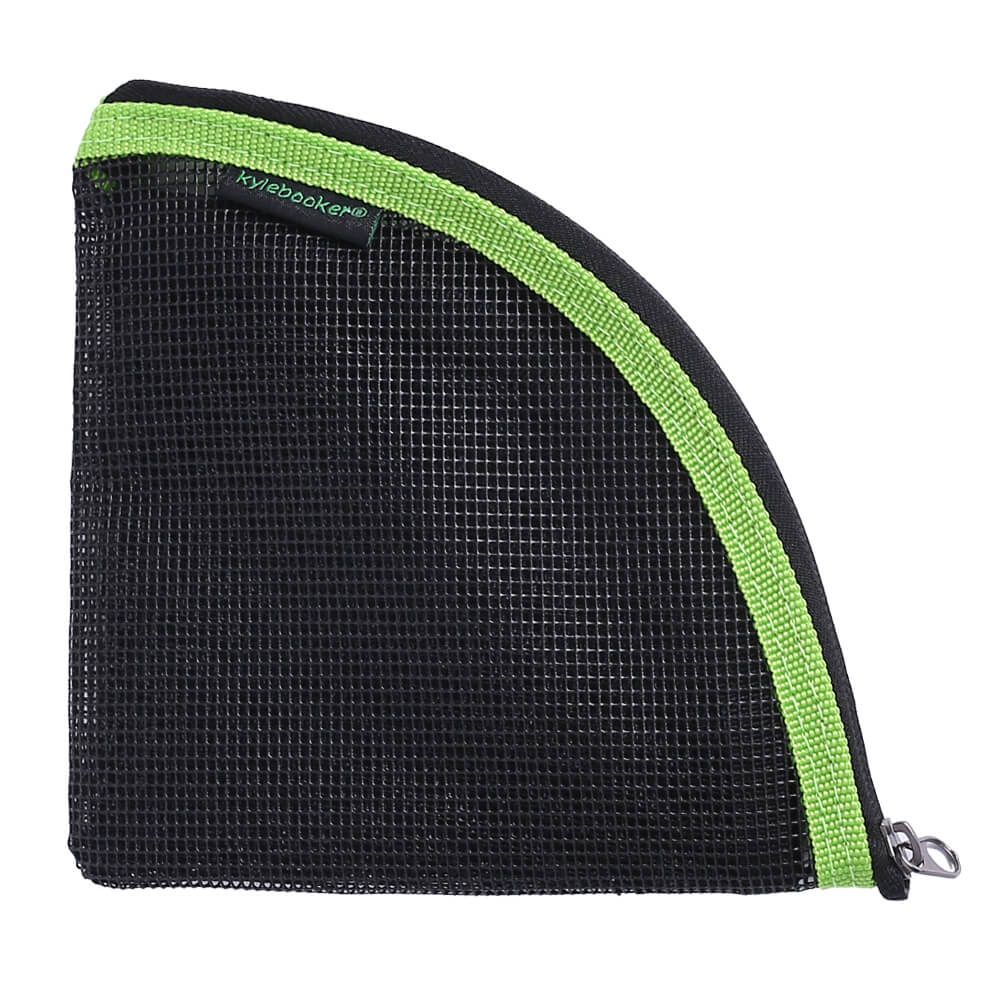 Fly Fishing Line Storage Bag Tippet Case Net Like Leader Tippet Storage 7 Slots Fishing Line Packet Wallet Fishing Tackle Bag Black with Green Edge