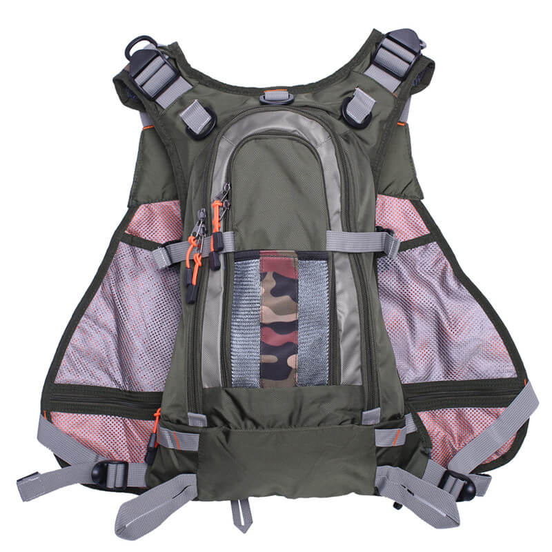 Kylebooker Premium Mesh Fishing Vest Pack with Multi-Pockets for Men and Women FV02 Green