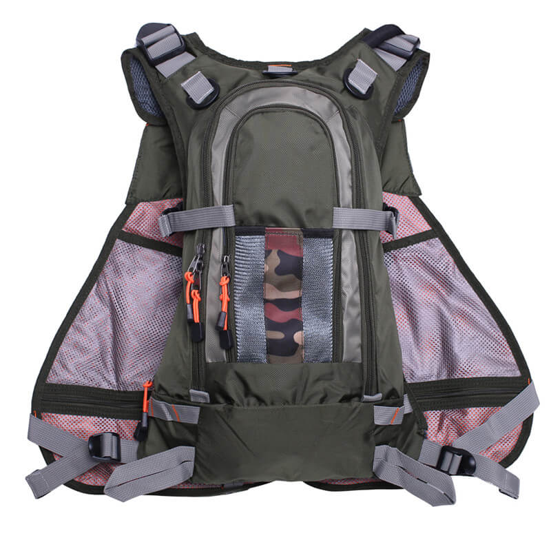 Kylebooker Premium Mesh Fishing Vest Pack with Multi-Pockets for Men and Women FV02 Green