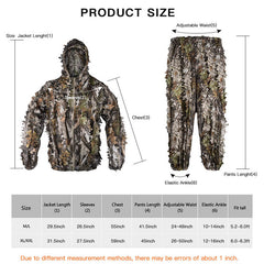 Ghillie – combinaison de chasse de Camouflage, vêtements d'extérieur à feuilles 3D réalistes, vêtements légers et respirants à capuche