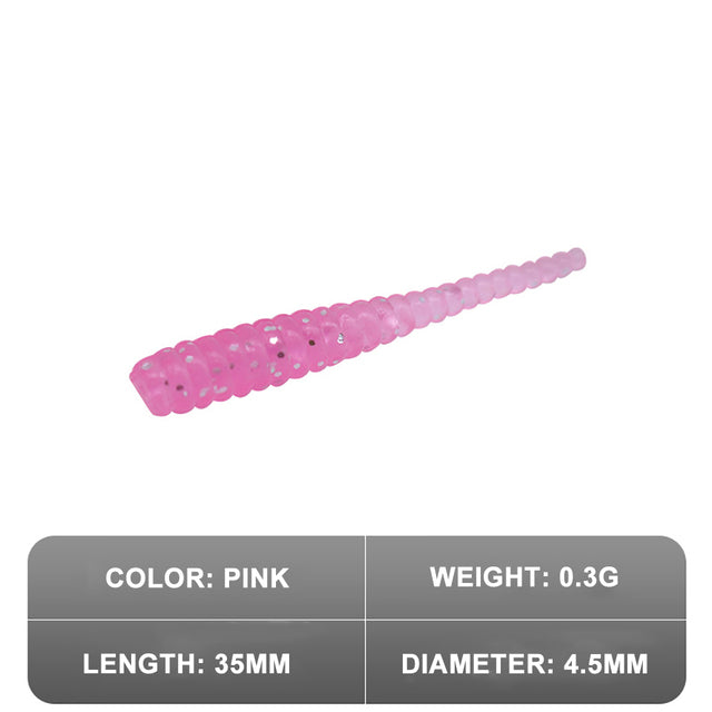 Kylebooker 50 pièces/lot Silicone souple ver leurre artificiel Swimbait racine pêche court Pintail appâts de pêche Wobblers matériel de pêche en mer