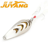 Hollow Spoon Metal Baits Lure Casting Trolling Spoon 10g With Janpanese Feather Hook