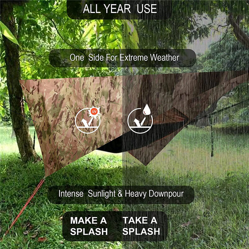 Tentzeil Hangmat Regenvlieg PU Waterdicht Winddicht UV 50+ Zonnescherm Essentieel Survival Kamperen Wandelen