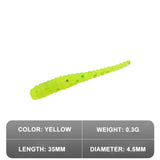 Kylebooker 50PCS/Lot Silicone Soft Worm Lure Atificial Swimbait Root Fishing Short Pintail Fishing Baits Wobblers Sea Fishing Tackle